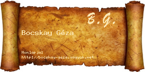 Bocskay Géza névjegykártya