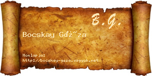 Bocskay Géza névjegykártya