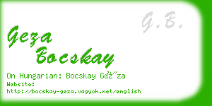 geza bocskay business card